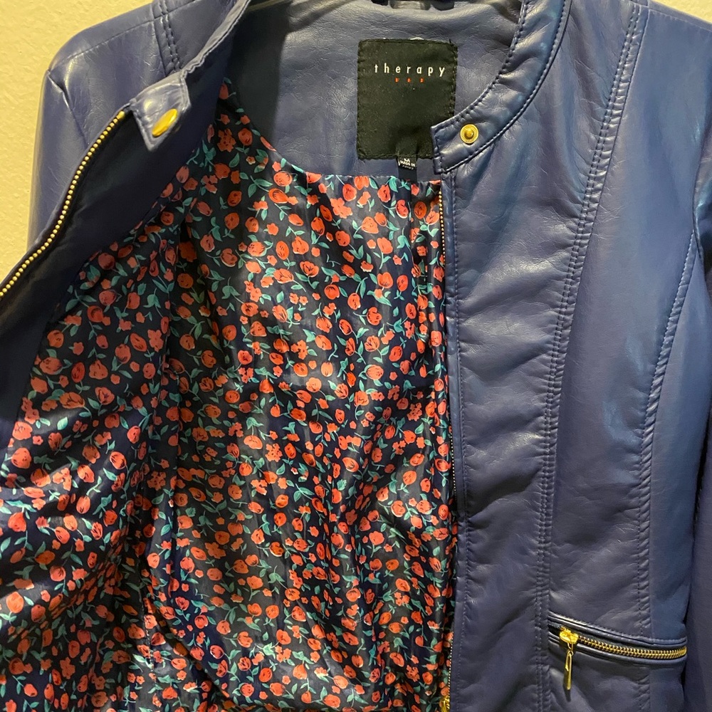 Blue Faux Leather jacket